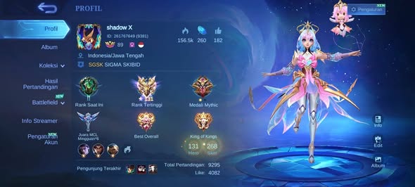 Jual akun Mobile Legend