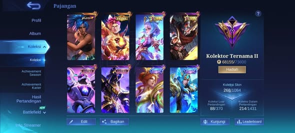 Jual akun Mobile Legend