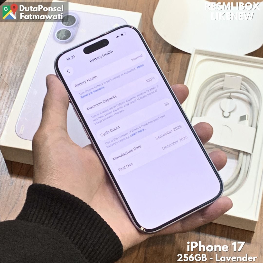 BH 100% IPHONE 17 256GB LAVENDER RESMI IBOX