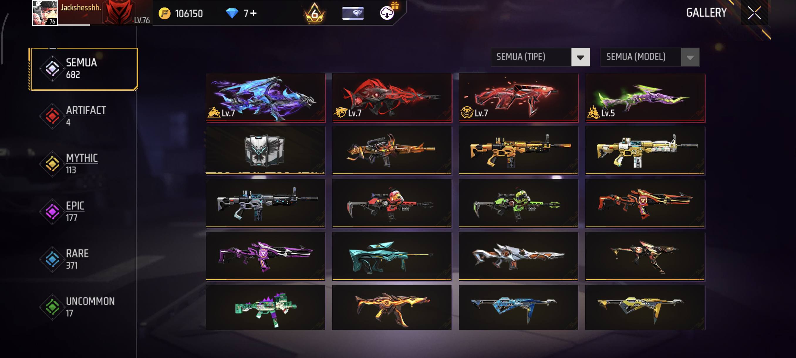 Jual akun freefire