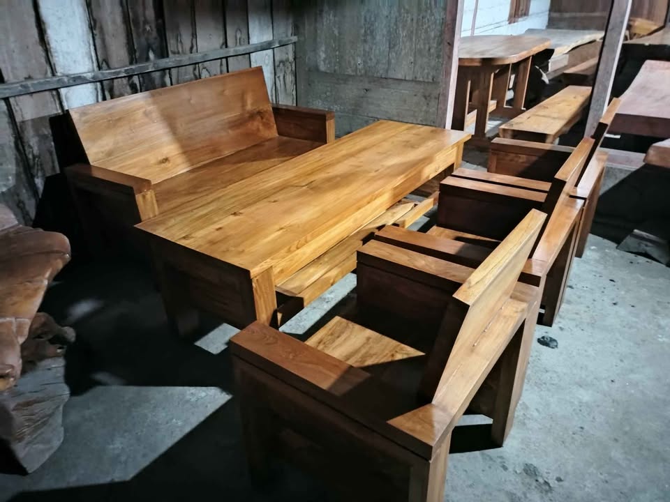 Meja Kursi Kayu Solid Set Minimalis Murah!!