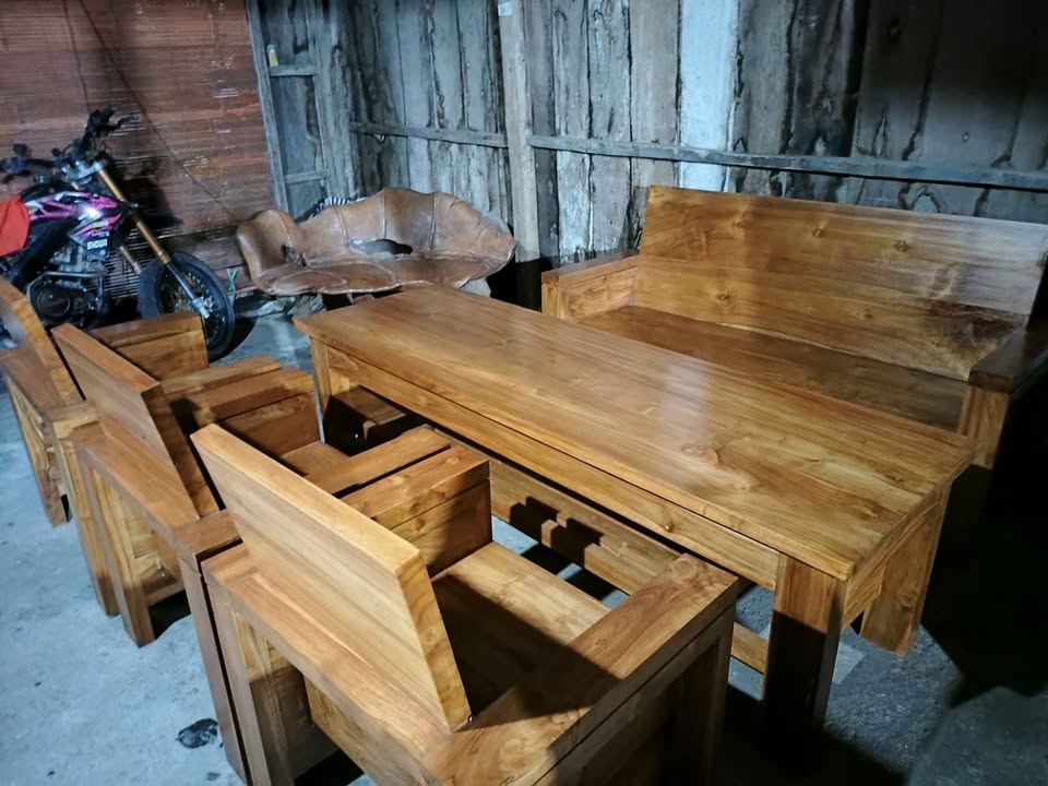 Meja Kursi Kayu Solid Set Minimalis Murah!!