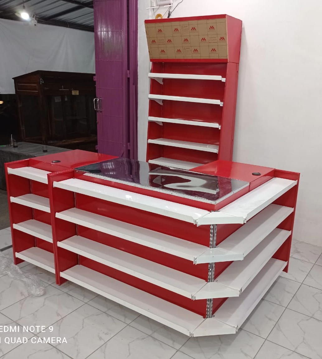 Meja Kasir + Rak Display Minimarket