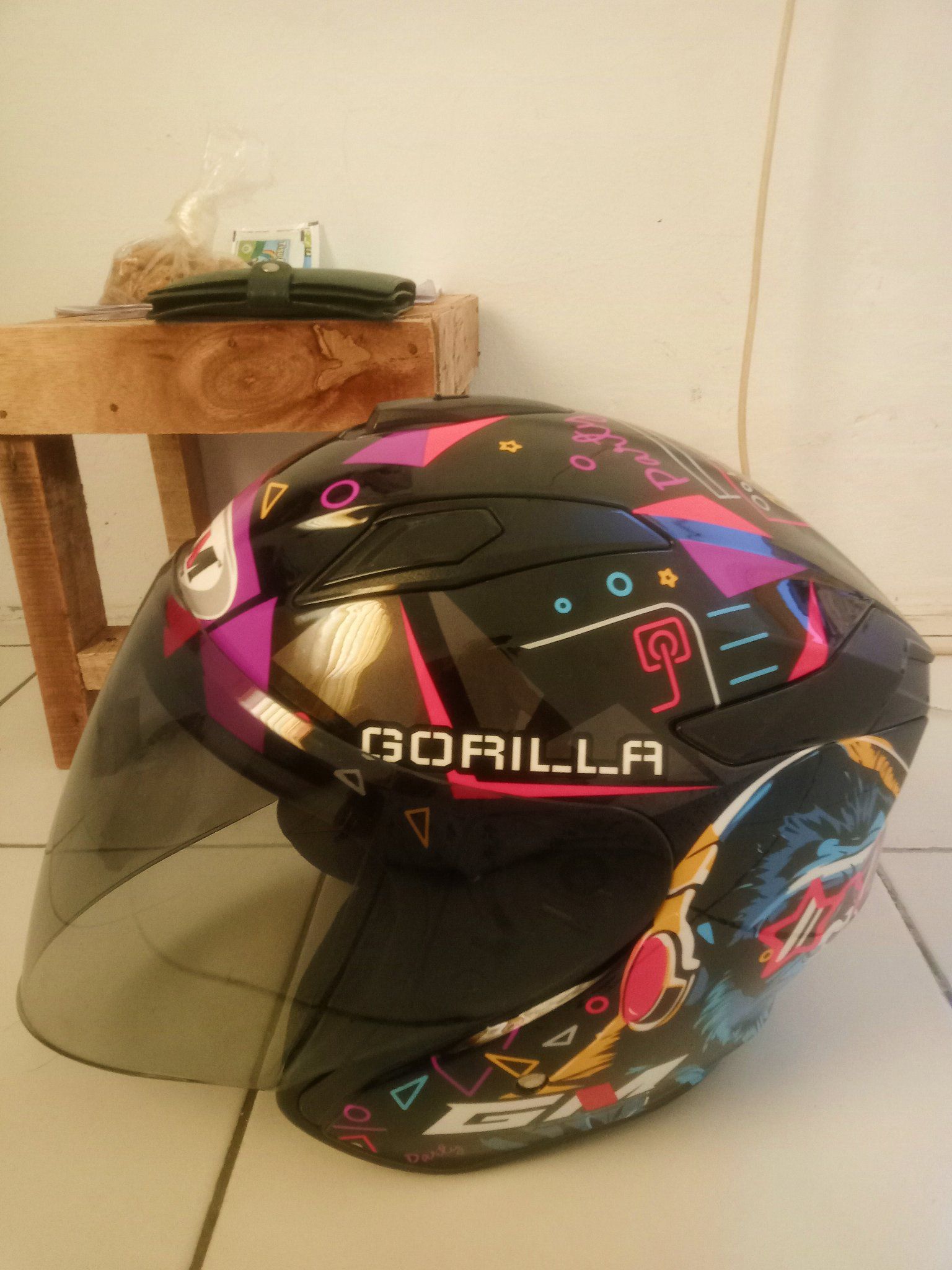 DIJUAL CEPAT! Helm GM King Fighter Gorilla – Size M, Mulus Like New