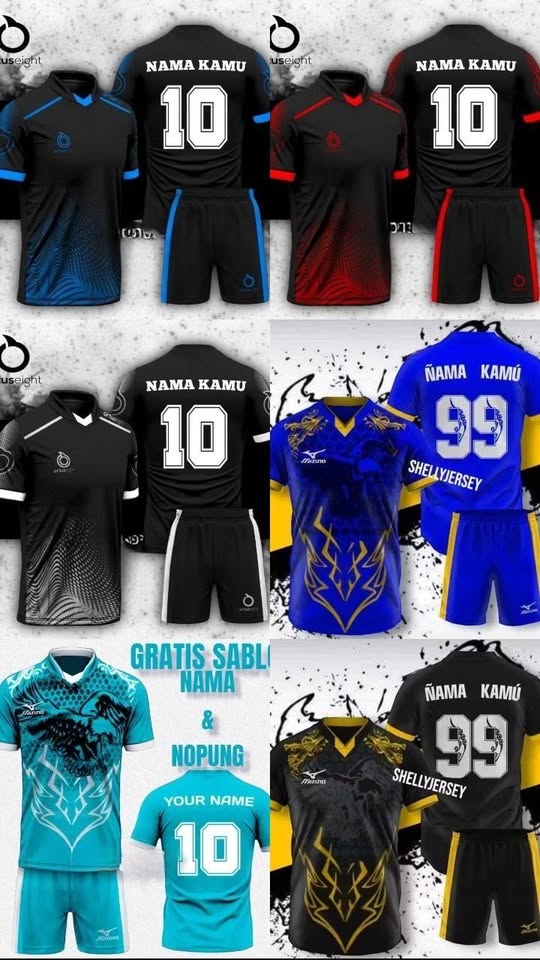 Baju Bola Set Celana – Gratis Sablon Nama & Nomor! ⚽