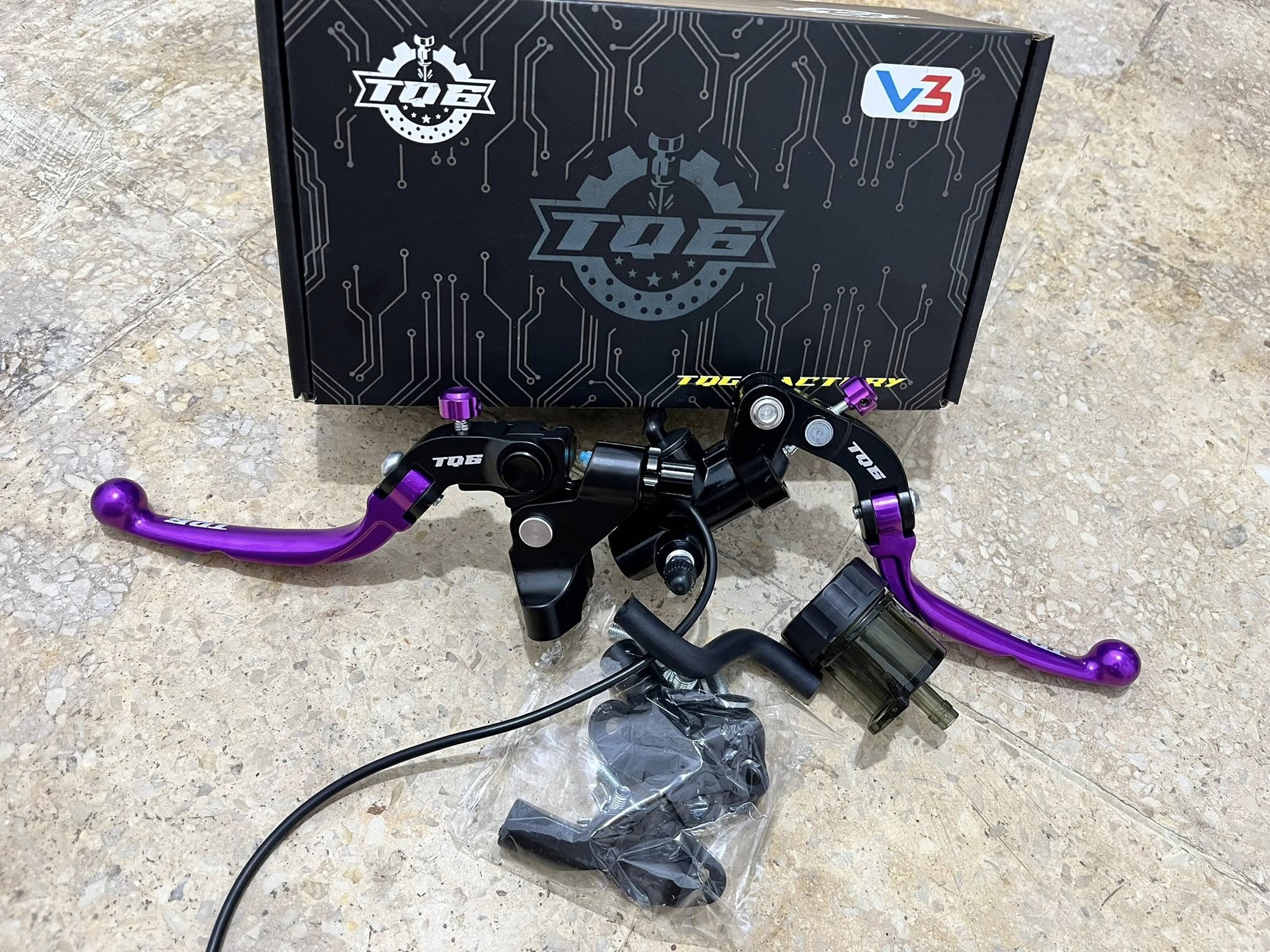 READY PART RACING BARU – MASTER REM TQ6 PNP PURPLE + SELANG DEPAN & KARBU PE24