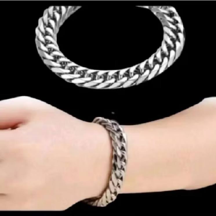 Gelang Rantai Titanium Steel Pria Model Rantai Double Rapat🔥