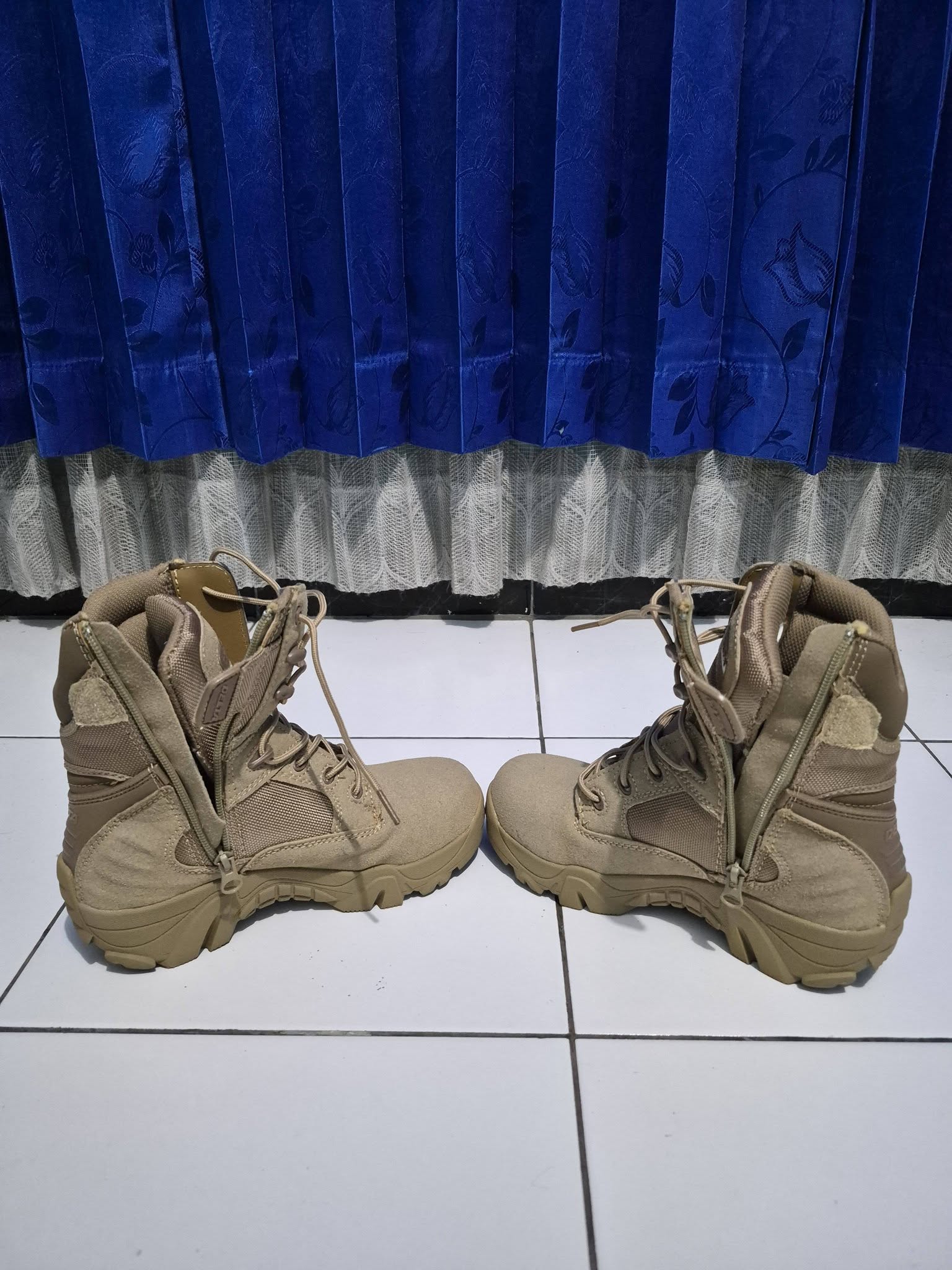 Sepatu Delta Tactical Boots Coklat Muda Size 37 – Siap Outdoor & Hiking