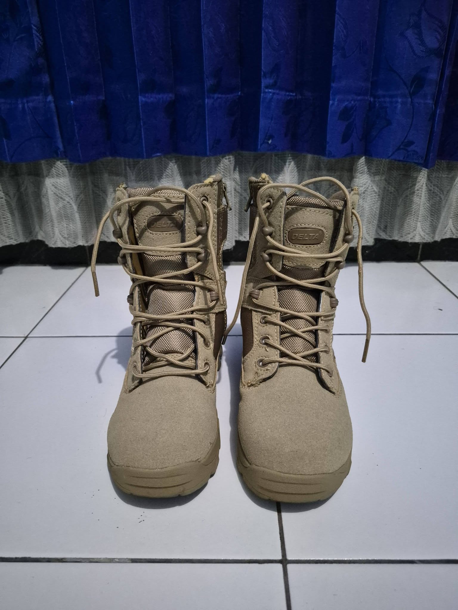 Sepatu Delta Tactical Boots Coklat Muda Size 37 – Siap Outdoor & Hiking