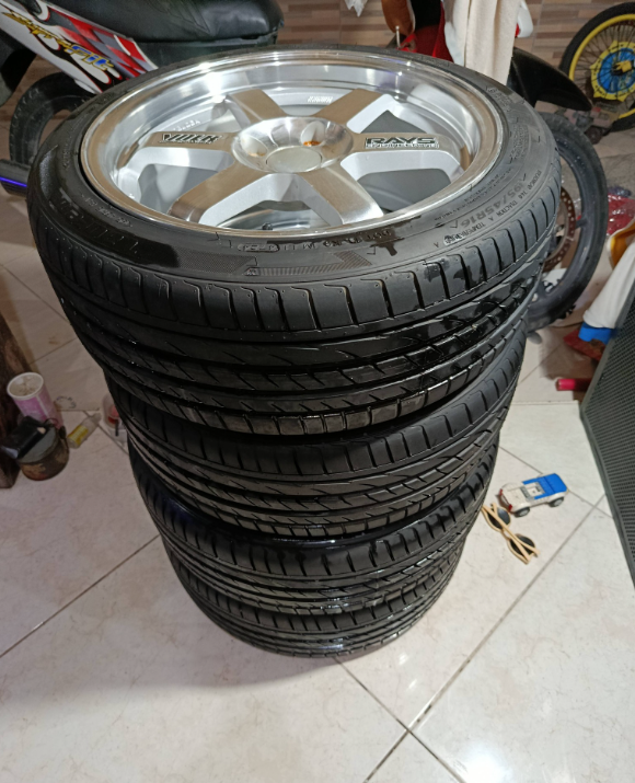 Jual Velg + Ban Volk Rays TE37 Ring 16 Full Polish – Like New! 🔥