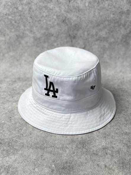 Topi Bucket Hat Original 47’ Brand LA Dodgers Putih – Second Import Murah
