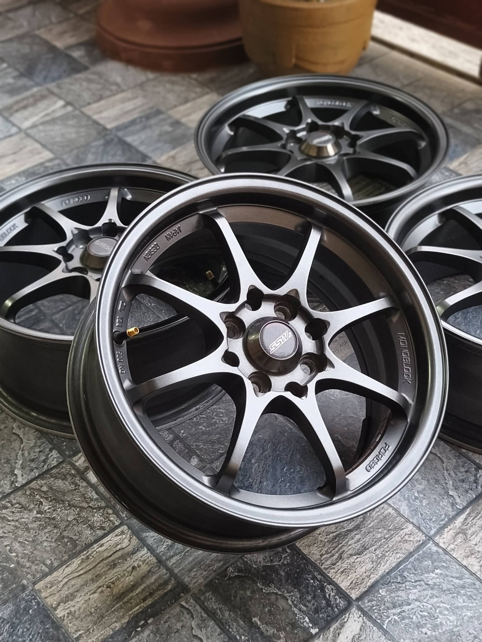 FS Velg CE28 SSW Thailand Ring 15 Grey Titan – Kondisi Mulus Siap Pasang