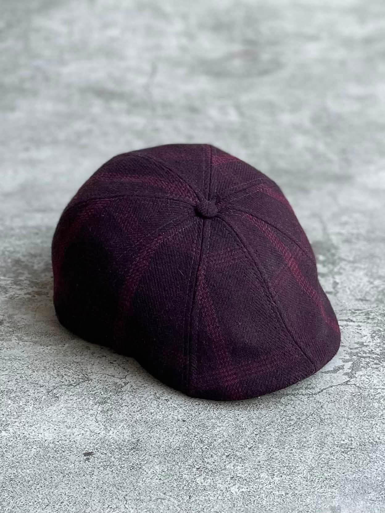 Jual Topi Flatcap Boston Scally The Blood Rose Peaky Maroon Plaid Original
