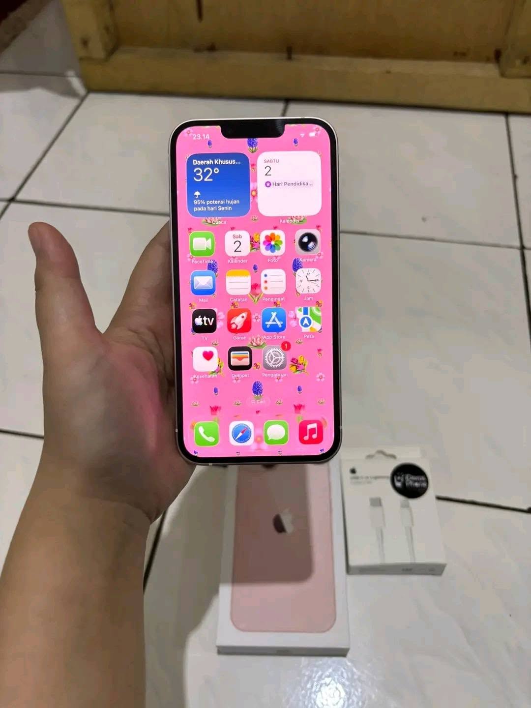 Jual BU iPhone 13 Pink 128GB Inter All Operator | BH 94% | Full Normal