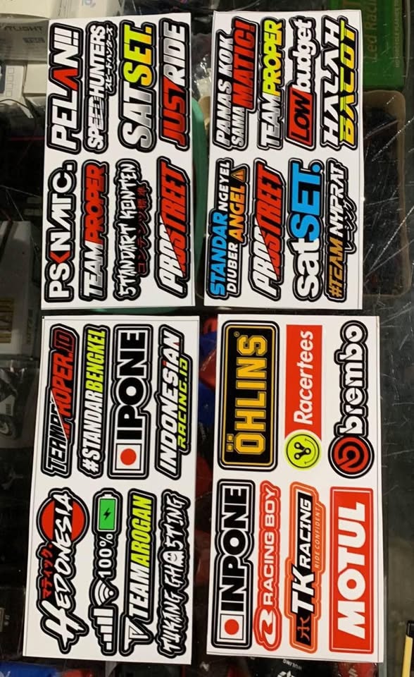 Sticker Racing Pack Premium – Ready Stock | Kualitas Tajam, Awet & Elegan!