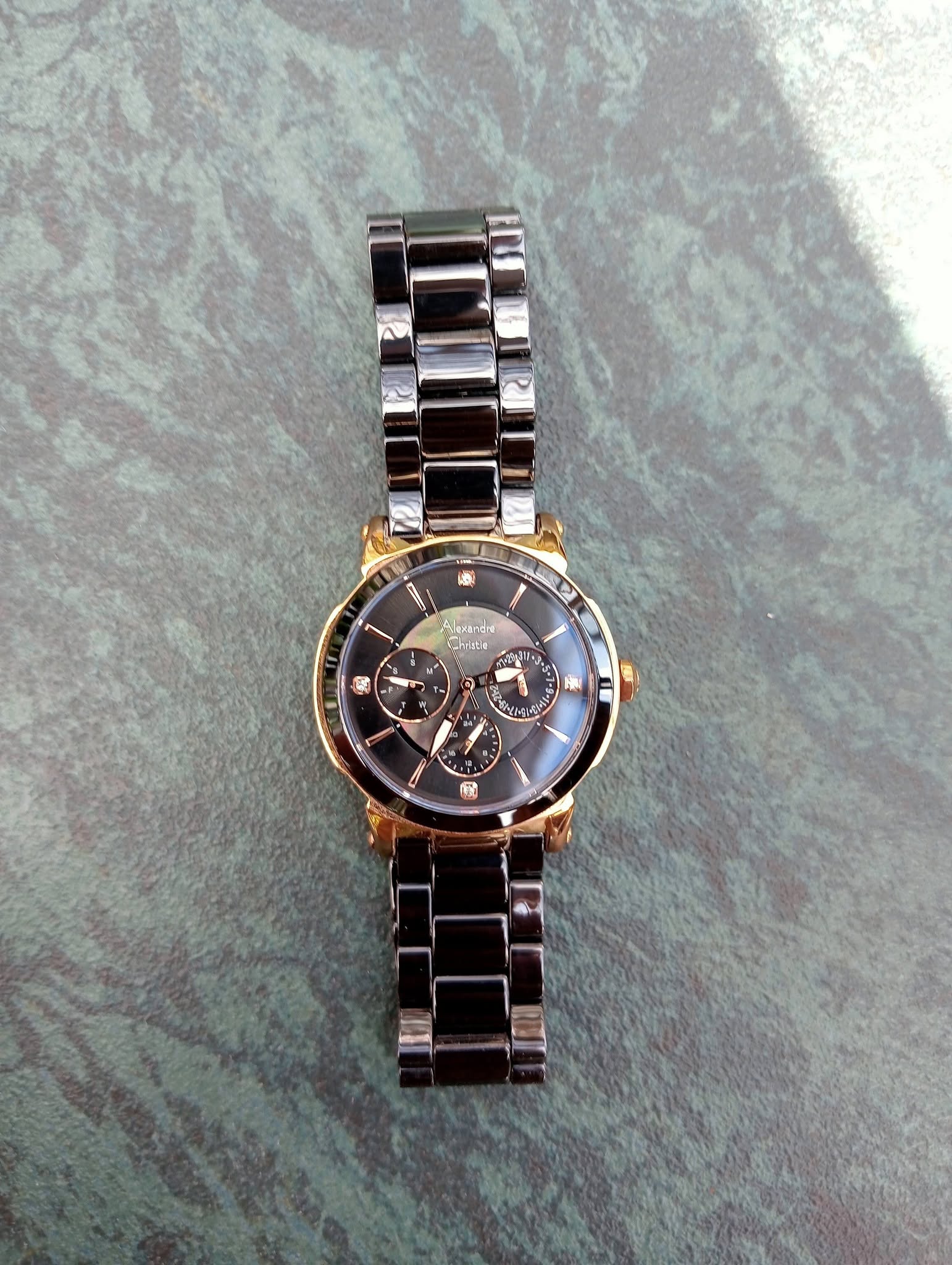 DIJUAL JAM TANGAN ALEXANDER CHRISTIE GOLD BLACK ⌚