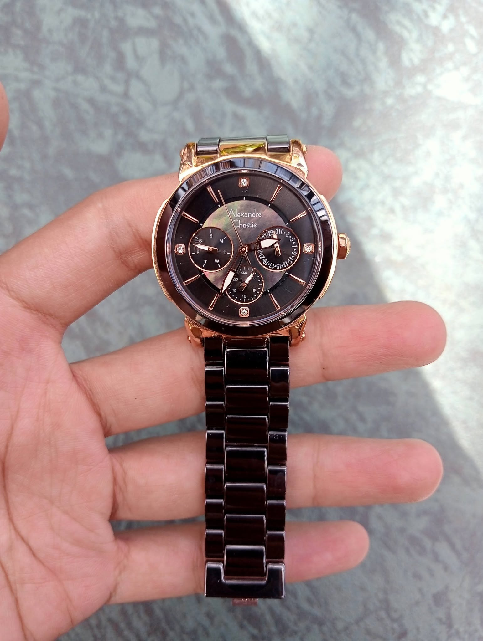 DIJUAL JAM TANGAN ALEXANDER CHRISTIE GOLD BLACK ⌚