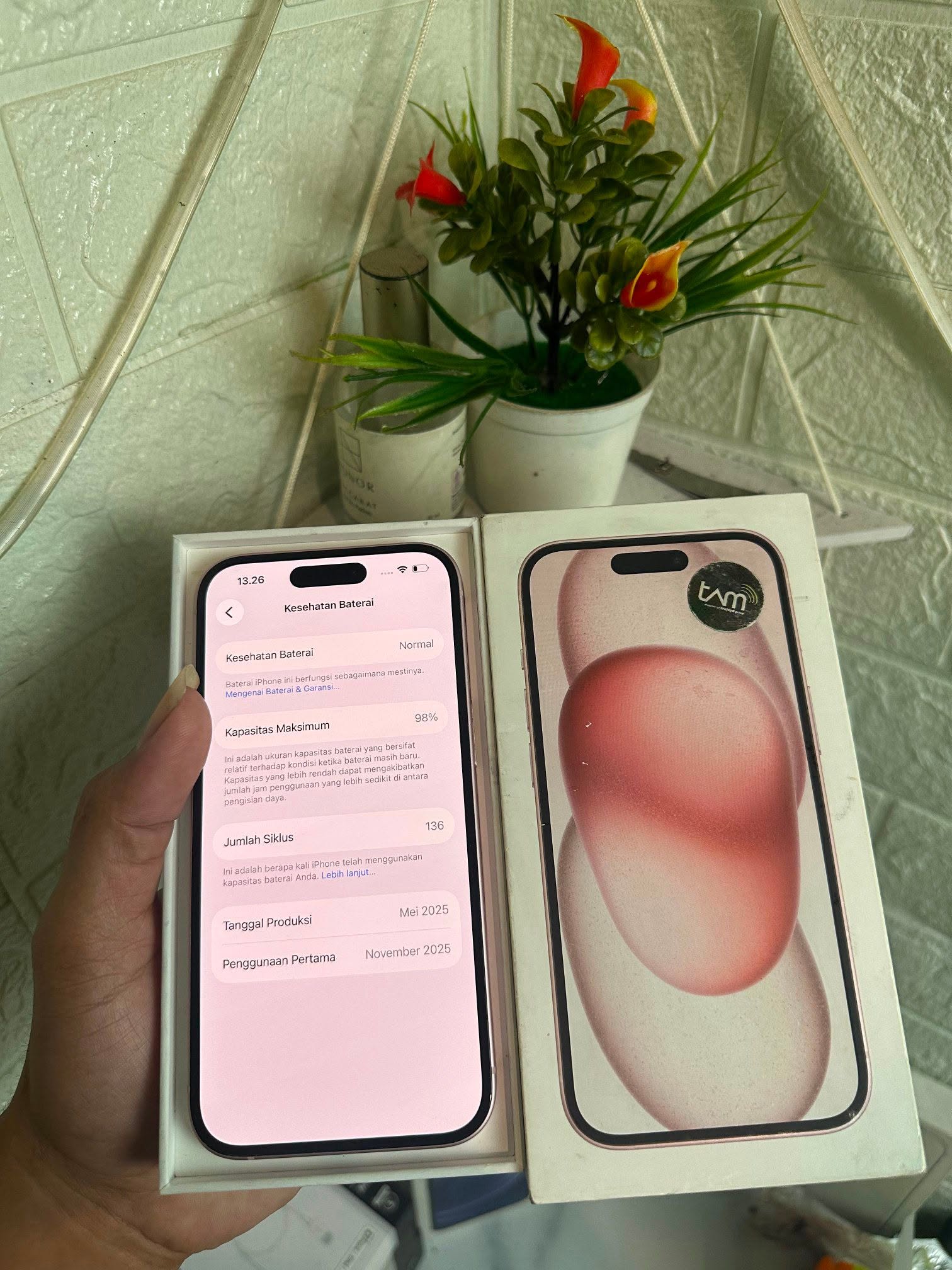 DIJUAL iPHONE 15 PINK 128GB iBOX — MULUS SIAP PAKAI! 🔥